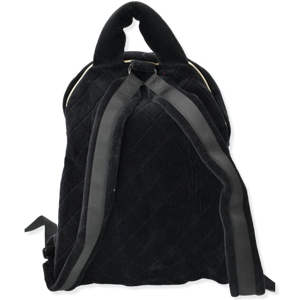 CHANEL  Coco Neige Front Pocket Quilted Velvet Backpack Bag Black - Picture 3 of 11